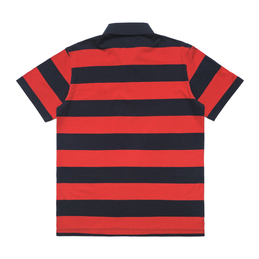 Malbon Striped Cod Shirt - Navy/Rose